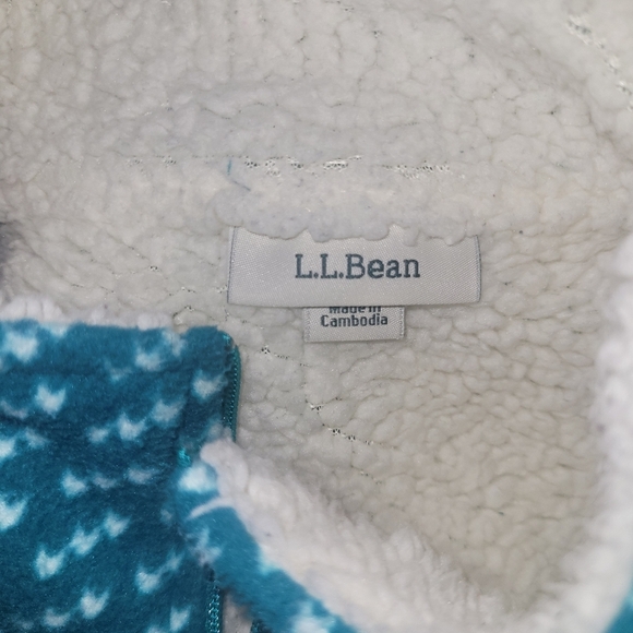 L.L.Bean Teal Colored Fleece Zipper Front Lightweight Jacket XL - Picture 7 of 7